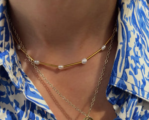 Pearl and Bar Necklace