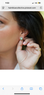 Load image into Gallery viewer, Emerald and diamond earrings
