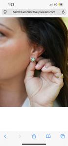 Emerald and diamond earrings