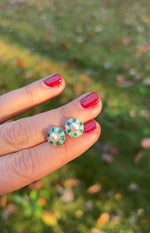 Load image into Gallery viewer, Emerald and diamond earrings
