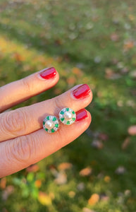 Emerald and diamond earrings