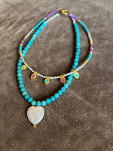 Turquoise and Heart Necklace