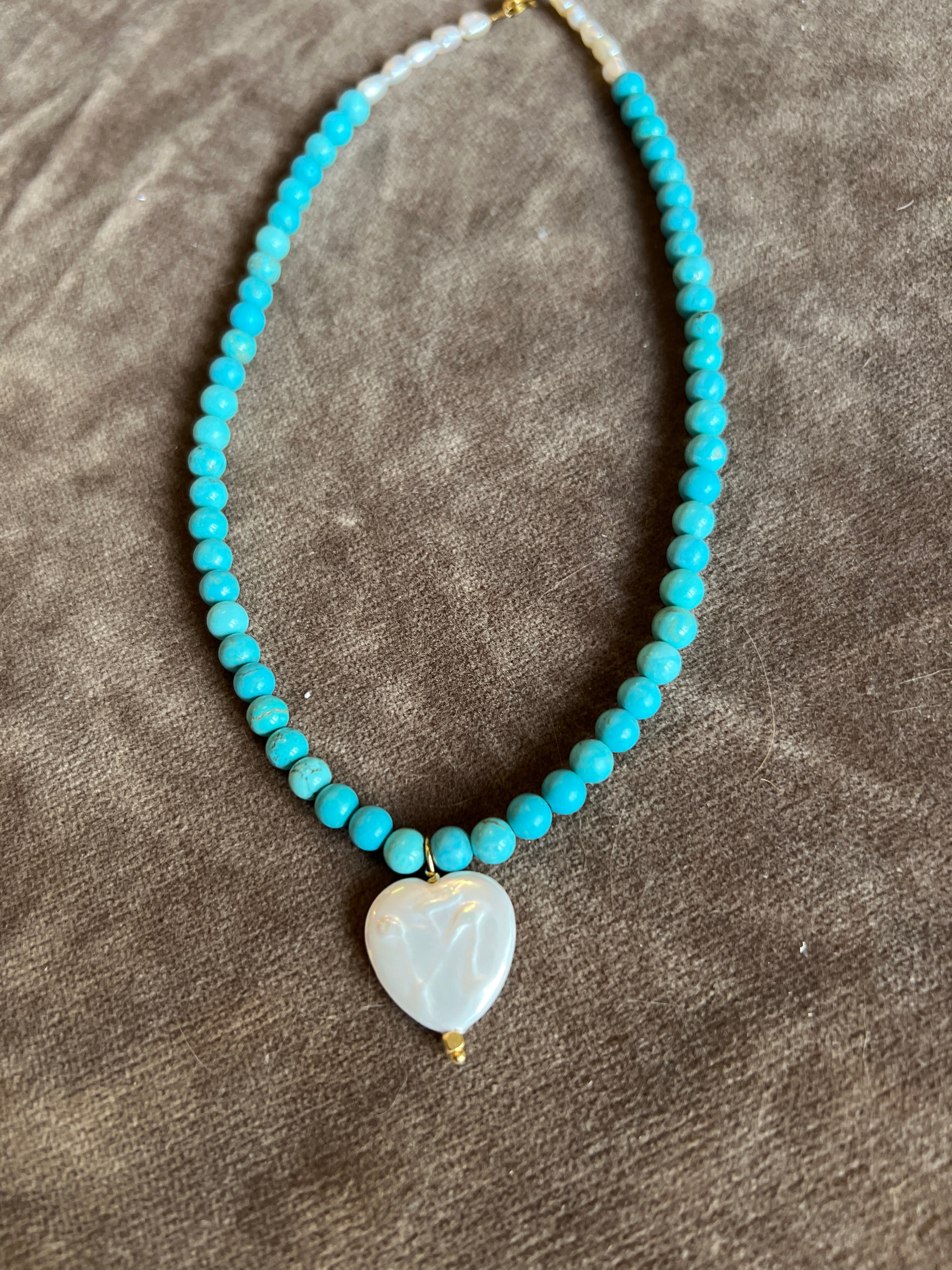 Turquoise and Heart Necklace