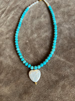 Load image into Gallery viewer, Turquoise and Heart Necklace
