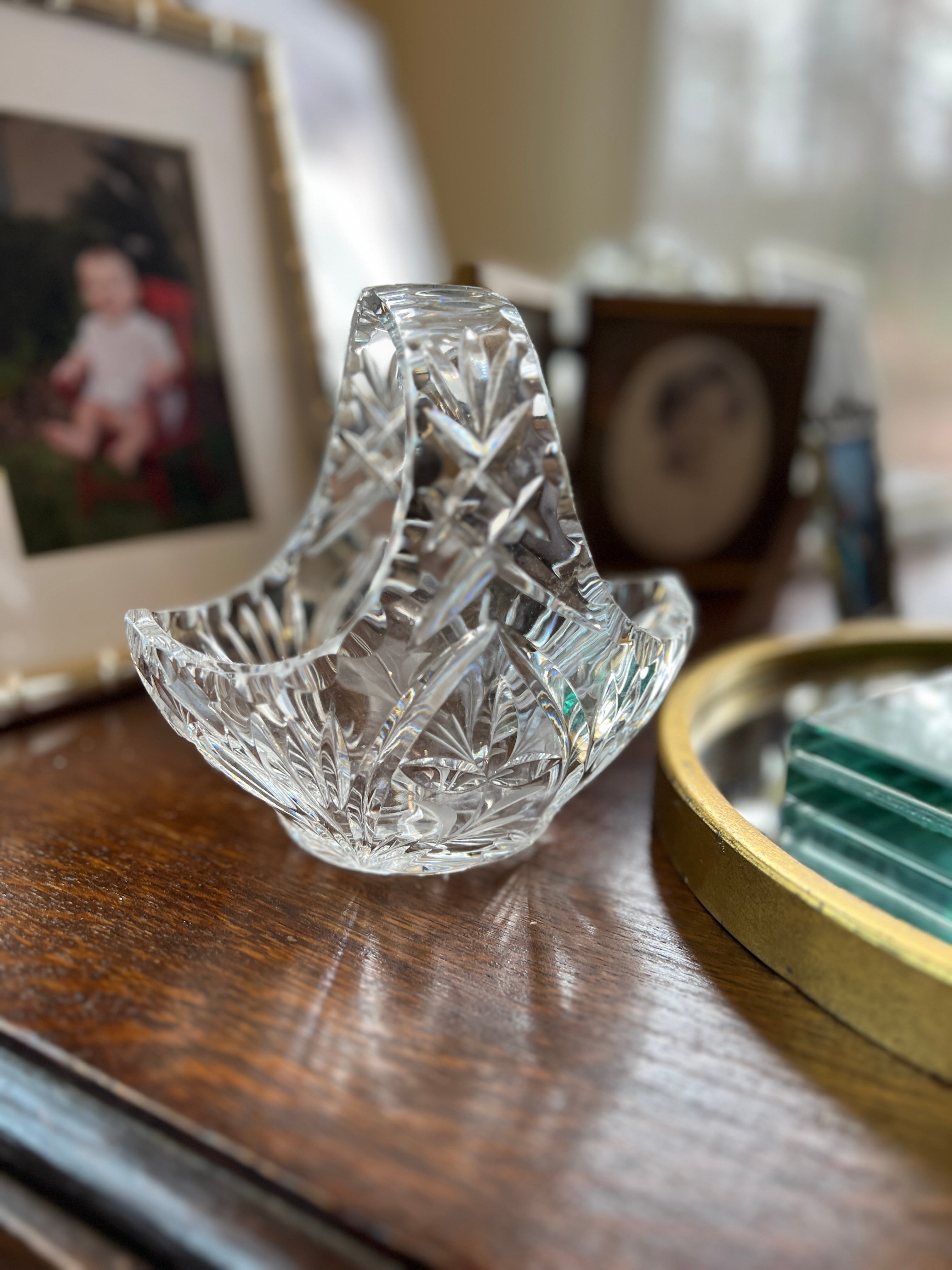 Vintage crystal basket