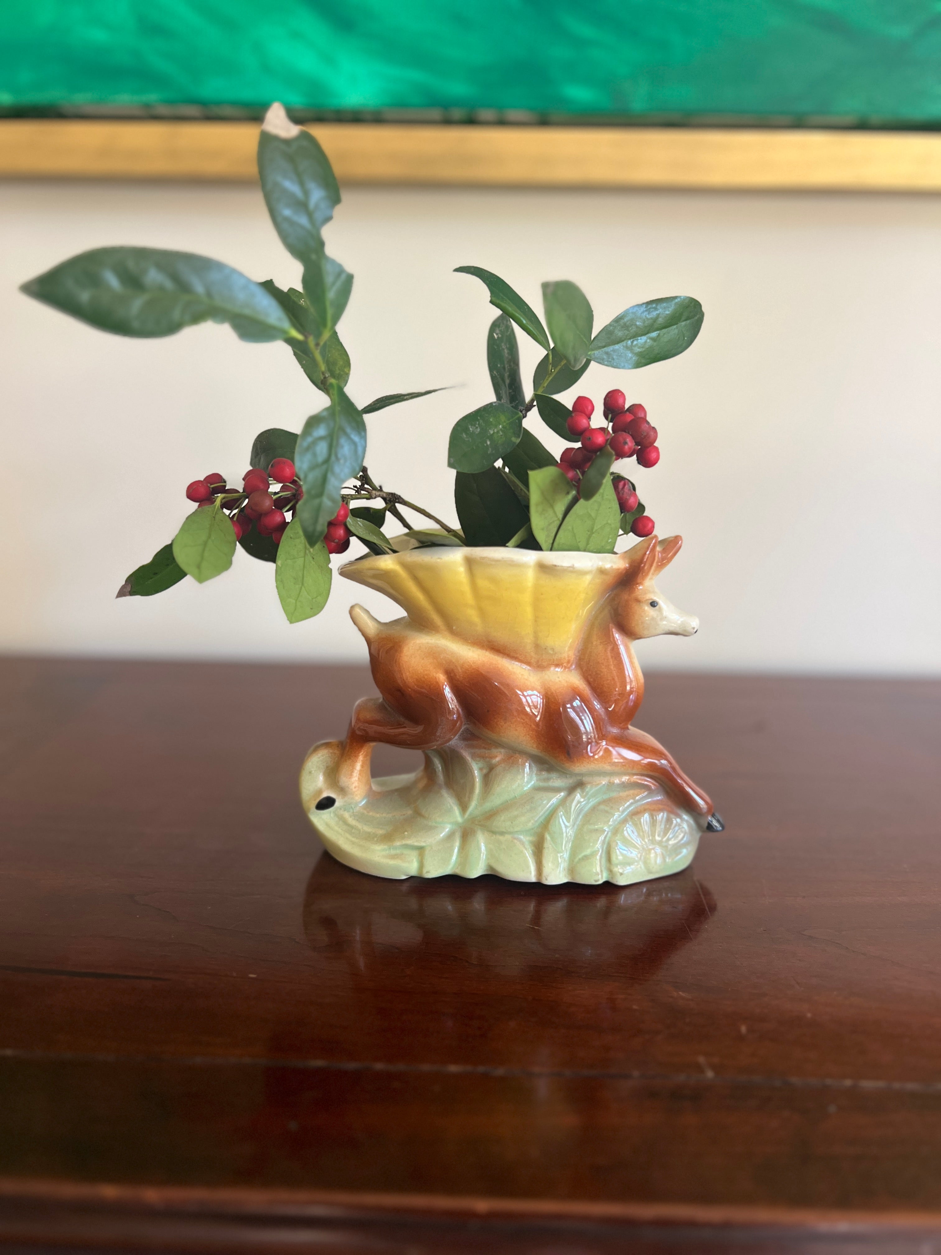 Vintage Deer Vase