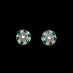 Load image into Gallery viewer, Emerald and diamond earrings
