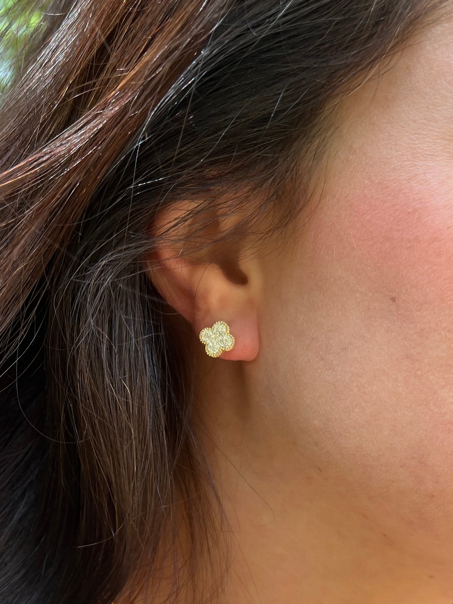 Diamond clover earrings