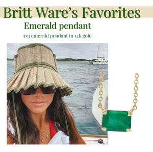 Emerald cut emerald pendant