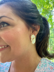 Mother of Pearl Horse Earrings