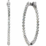 Load image into Gallery viewer, 2 Carat Total Weight Diamond Hoop Earrings
