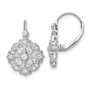 Diamond filigree drop earrings