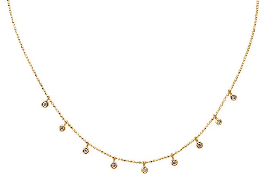 Diamond bead necklace