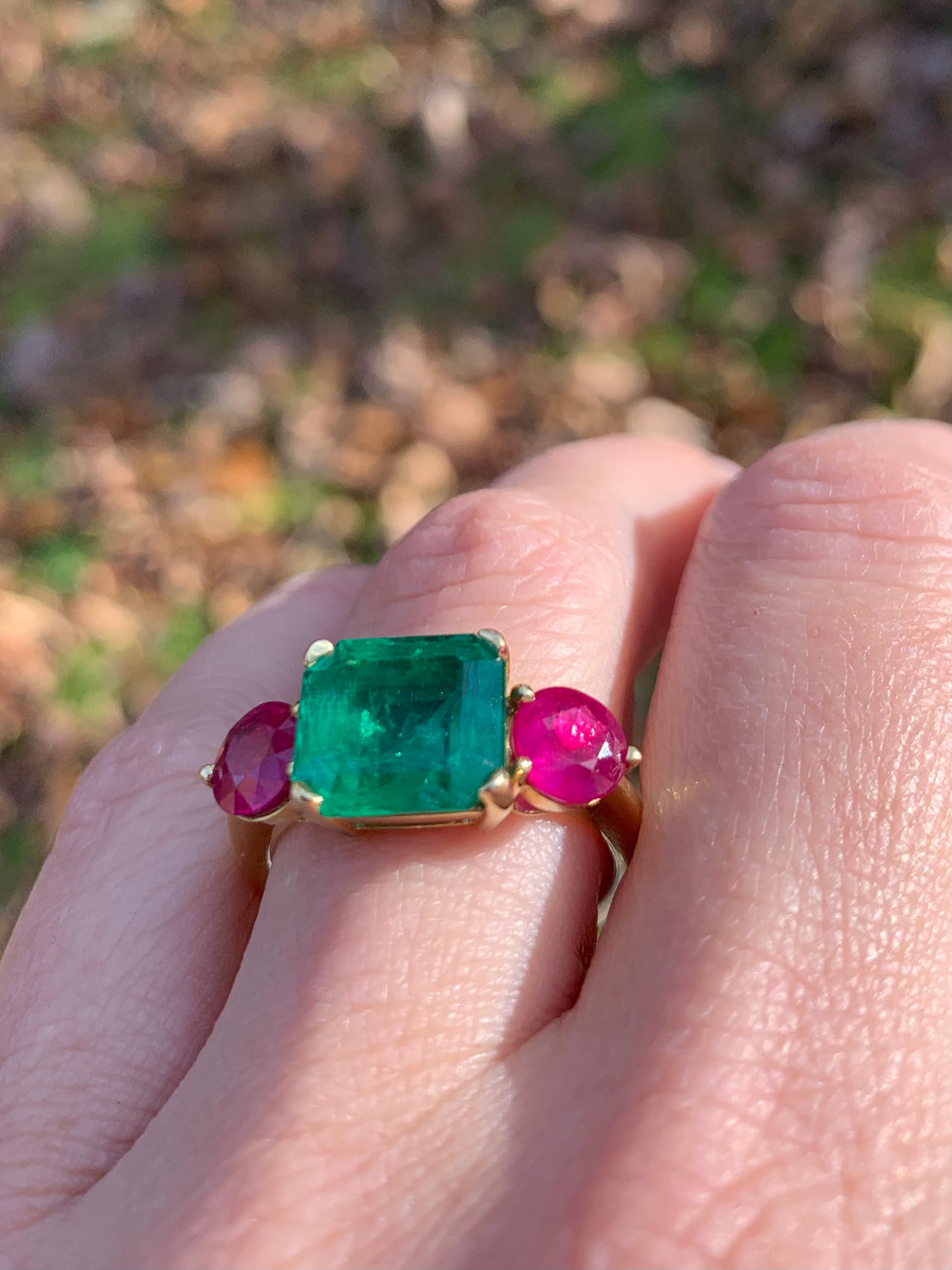 COLLECTION - Enchanted Ring / Emerald Sapphire & Ruby 14K White Gold R -  Richards & Co Jewellery