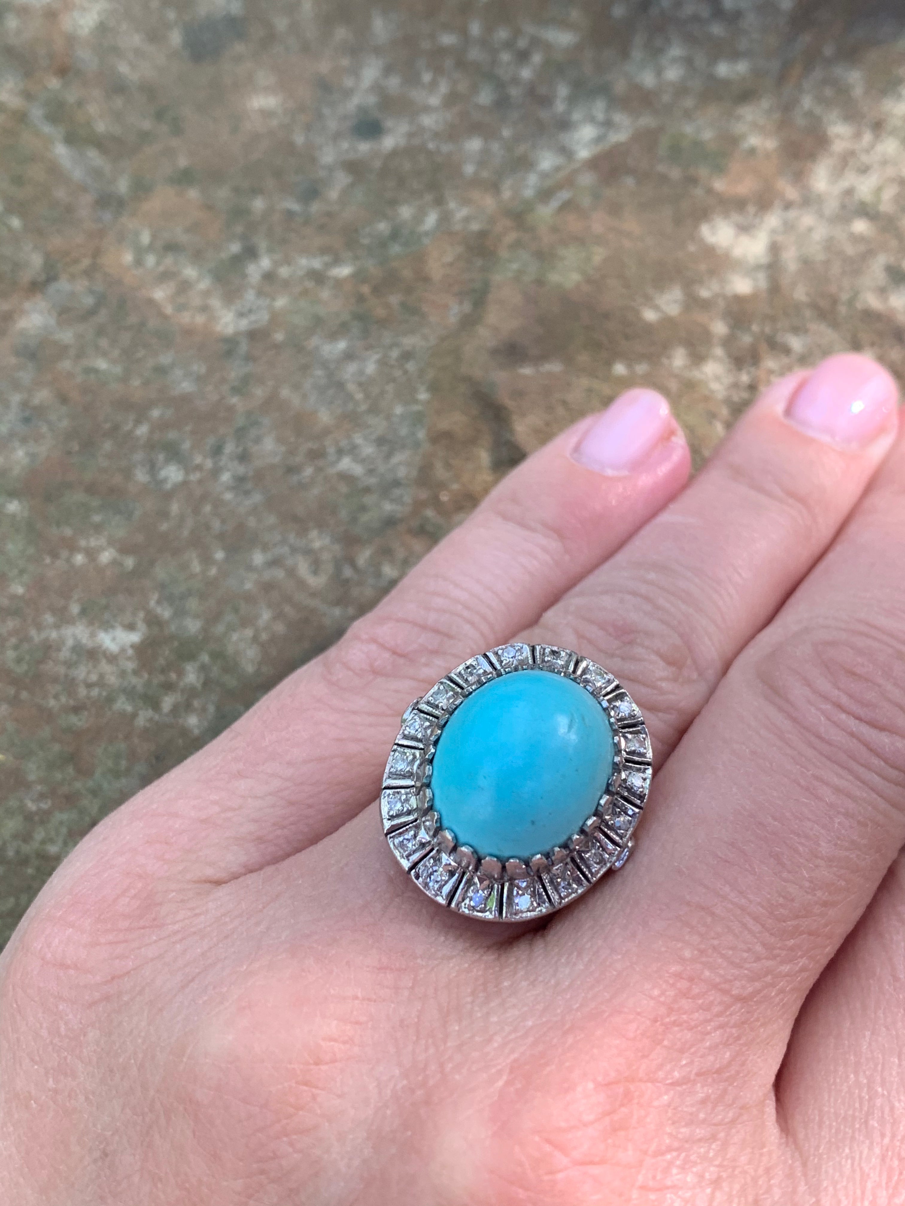 Turquoise cocktail ring