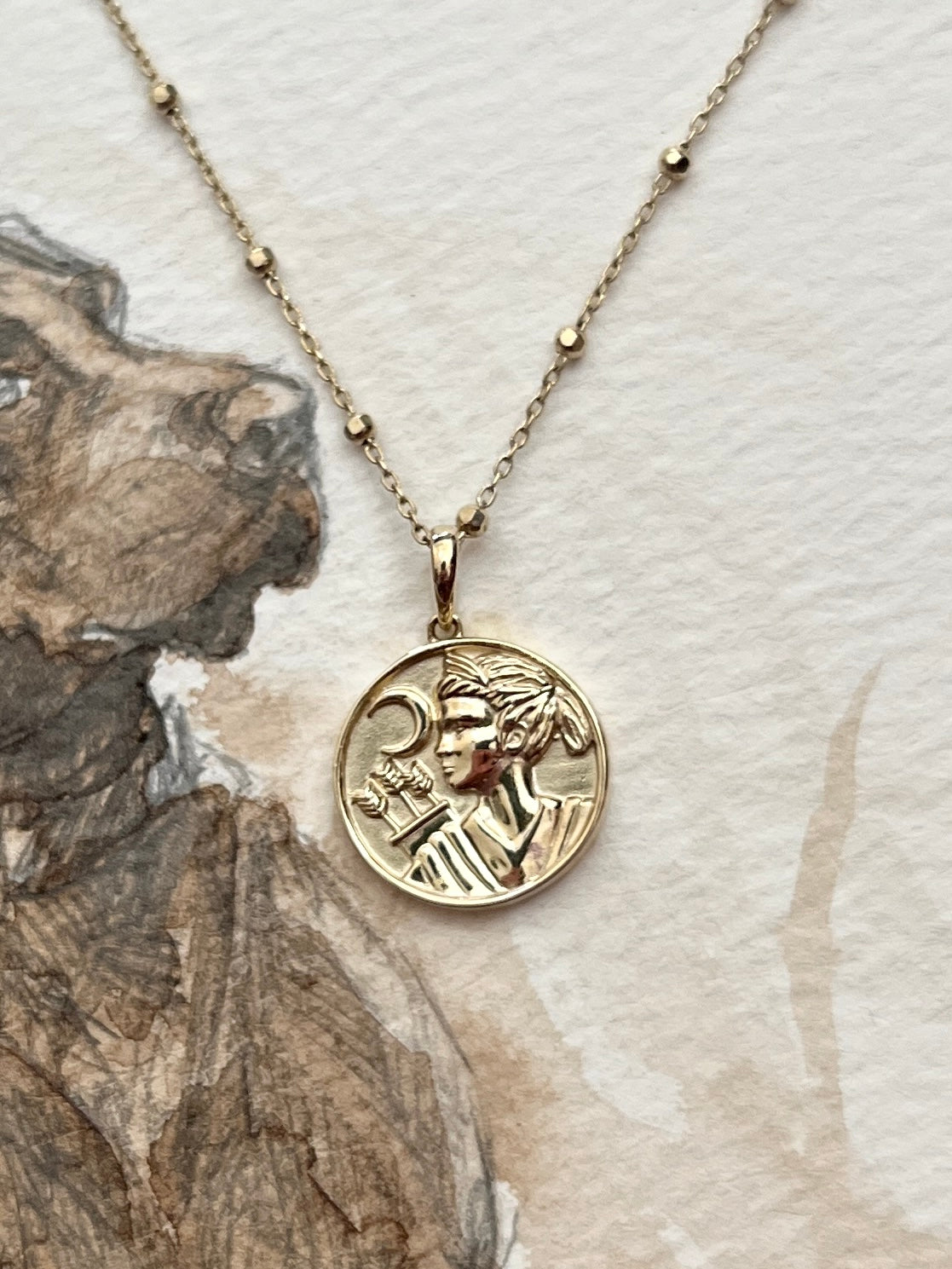 Artemis coin necklace