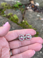 Load image into Gallery viewer, Ruby and diamond earrings
