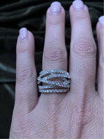 Load image into Gallery viewer, Diamond criss cross ring
