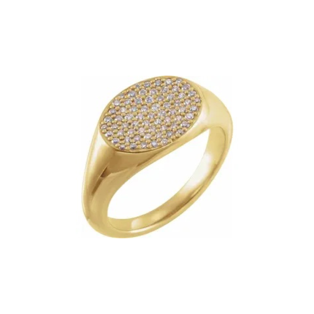 Zoë Chicco 14k Gold Round Diamond Halo Signet Ring – ZOË CHICCO