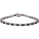 Load image into Gallery viewer, Sapphire and diamond tennis bracelet
