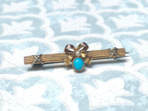 Edwardian Bow and Turquoise Necklace