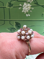 Load image into Gallery viewer, Ruby and Pearl Cocktail Ring
